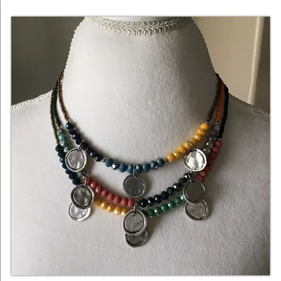 LAST 1! NEW Necklace Earrings SET Southwest Desert Colors Boho Medallions Beads - Picture 6 of 12